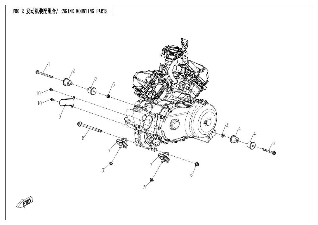 Picture of F00-2 - ENGINE MOUNTING PARTS