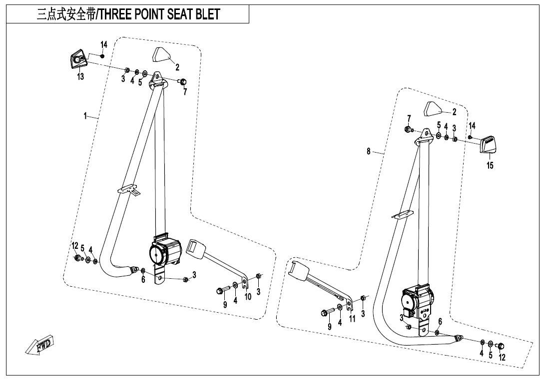 Picture of F34-V2 - 3- POINT SEAT BELT