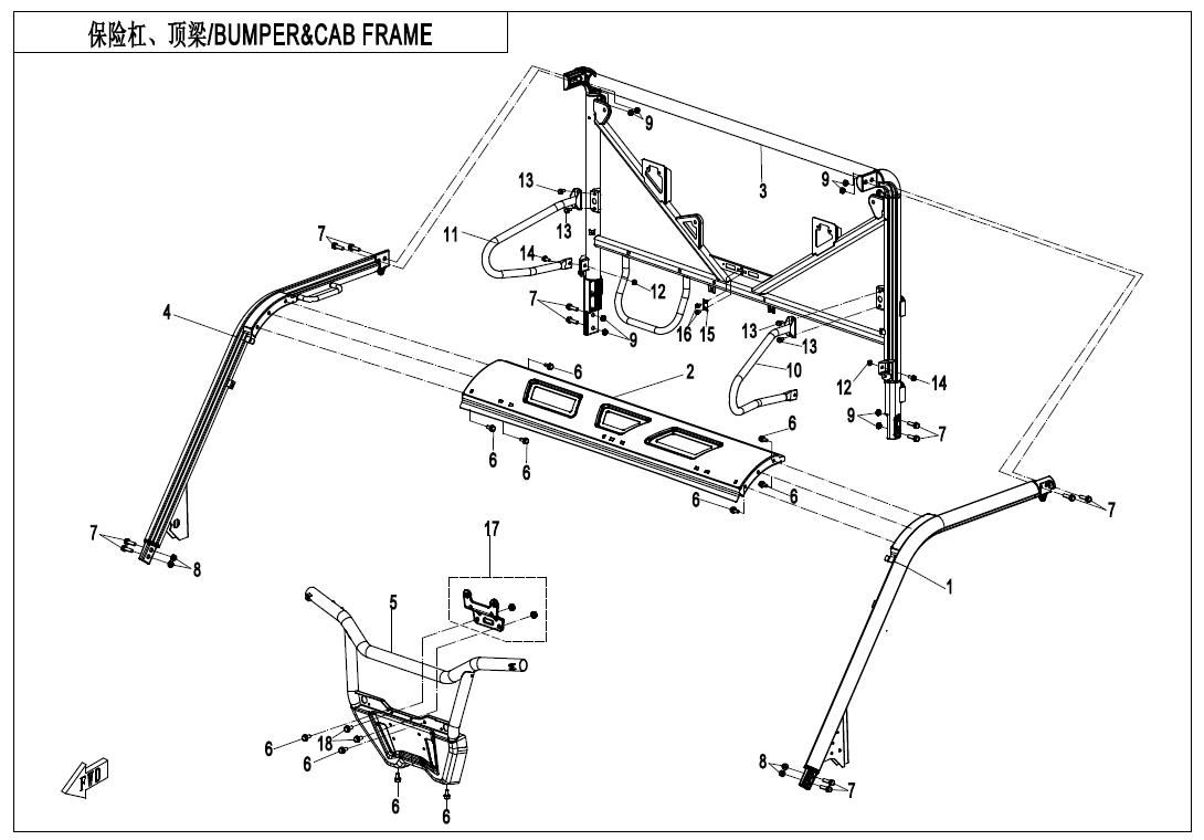 Picture of F23-V4 - BUMPER & CAB FRAME