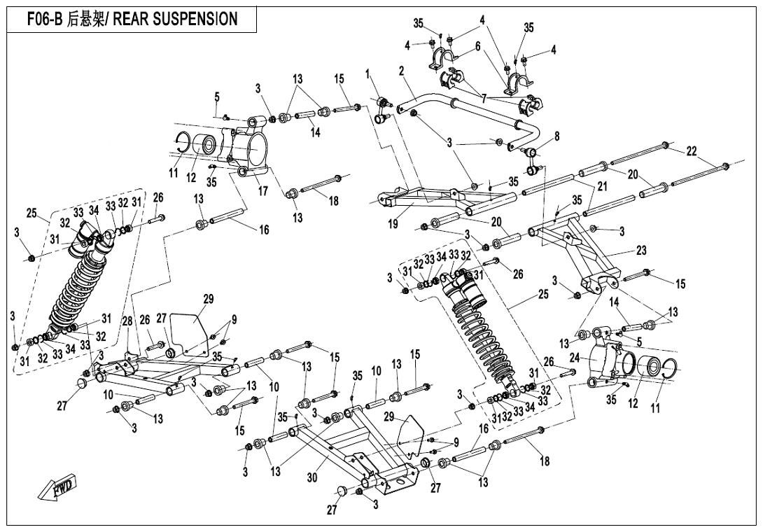 Picture of F06-B-B-V2 - REAR SUSPENSION(2018,OIL SHOCK ABSORBER)