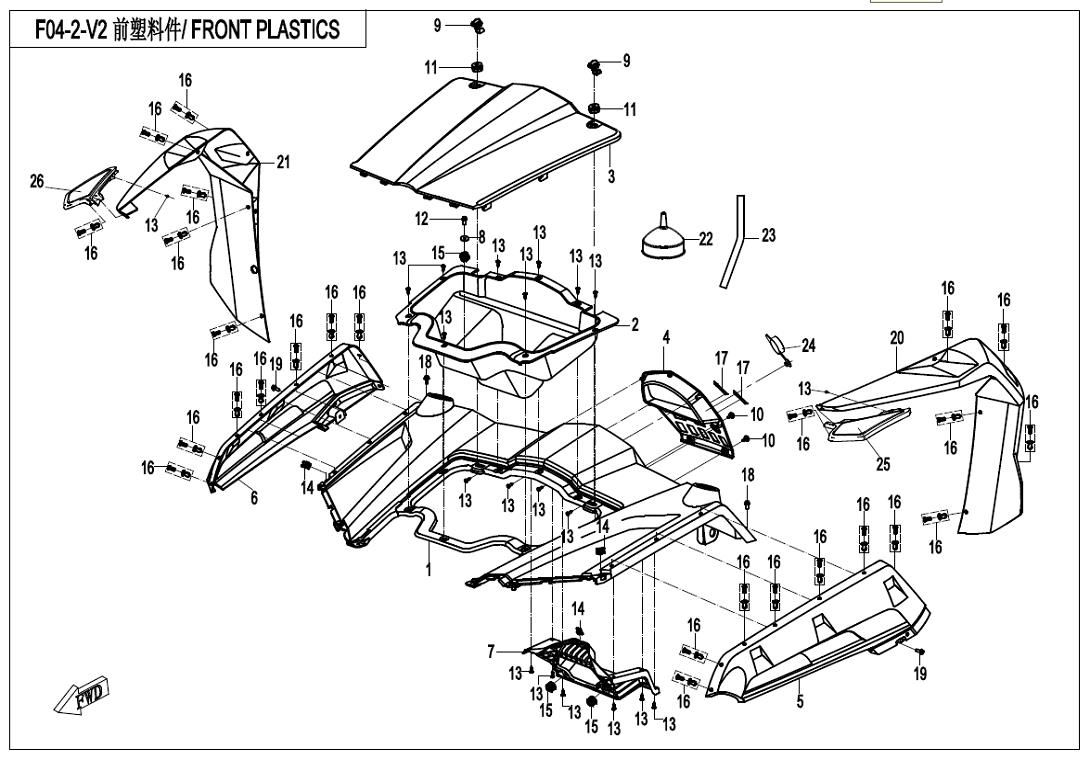 Picture of F04-2-V2 - FRONT PLASTICS
