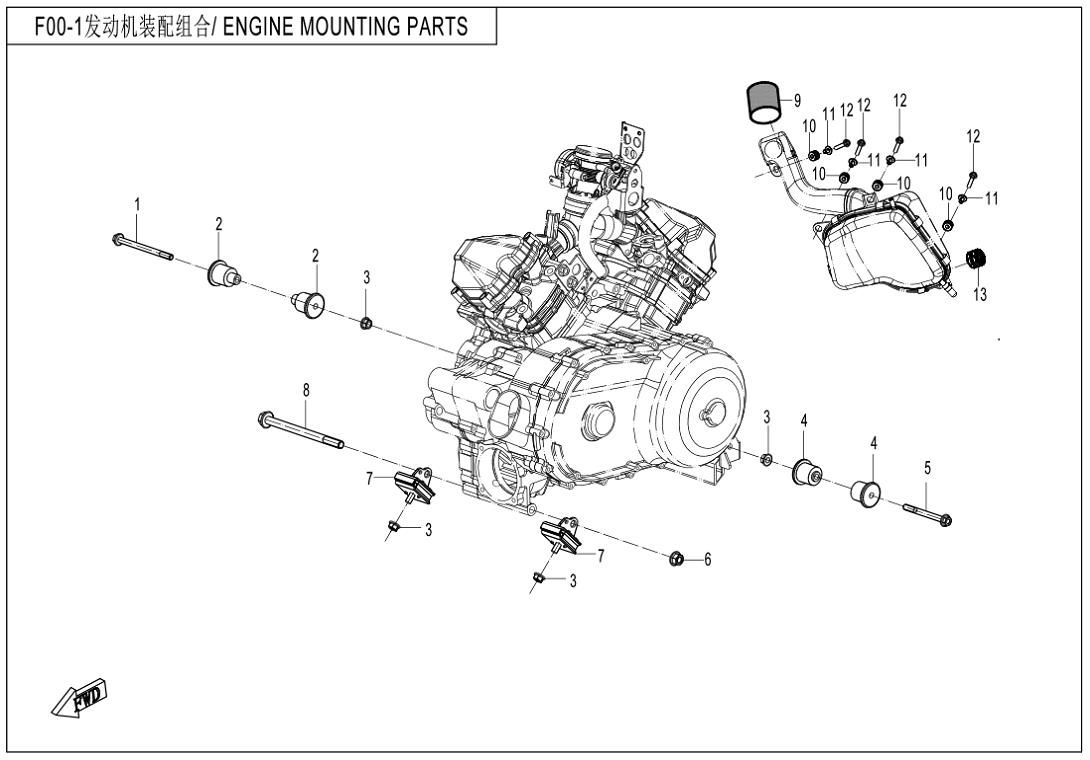 Picture of F00-1 - ENGINE MOUNTING PARTS
