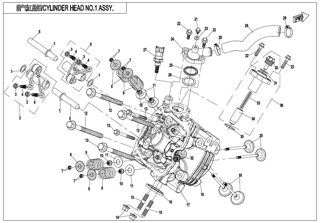 Picture of E02-2-V2 - CYLINDER HEAD NO.1 ASSY.