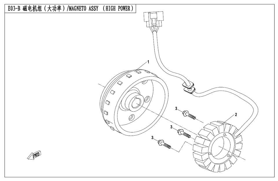 Picture of E03-B - MAGNETO ASSY (FOR EPS)