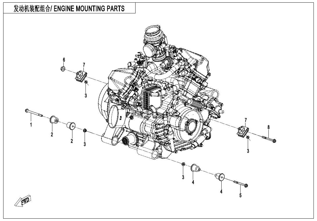 Picture of F00-1 - ENGINE MOUNTING PARTS