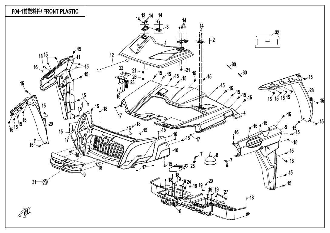 Picture of F04-1 - FRONT PLASTIC