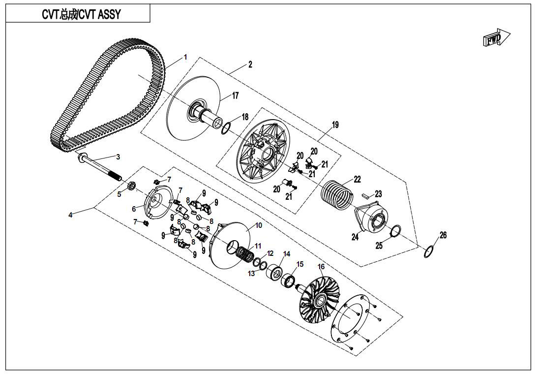 Picture of E05-B - CVT ASSY (FOR MECHANICAL DOWNHILL BRAKING)