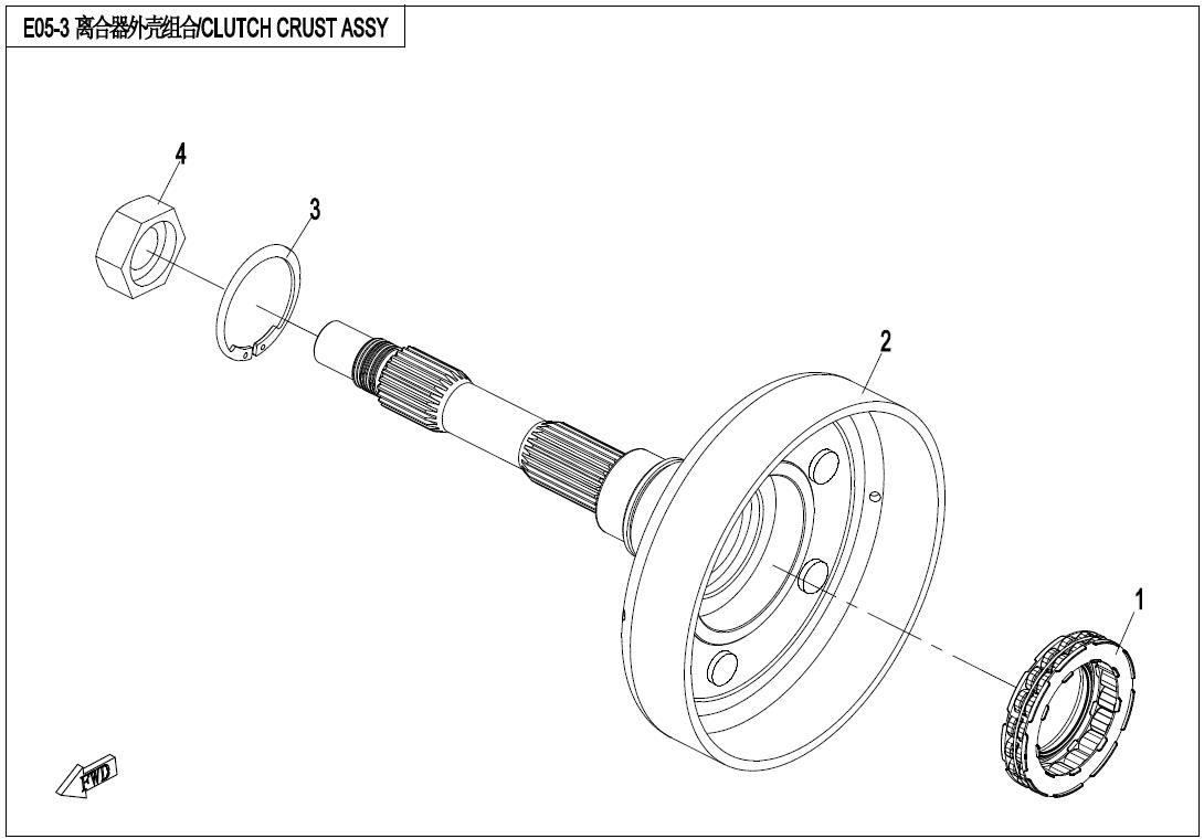Picture of E05-3 - CLUTCH HOUSING ASSY