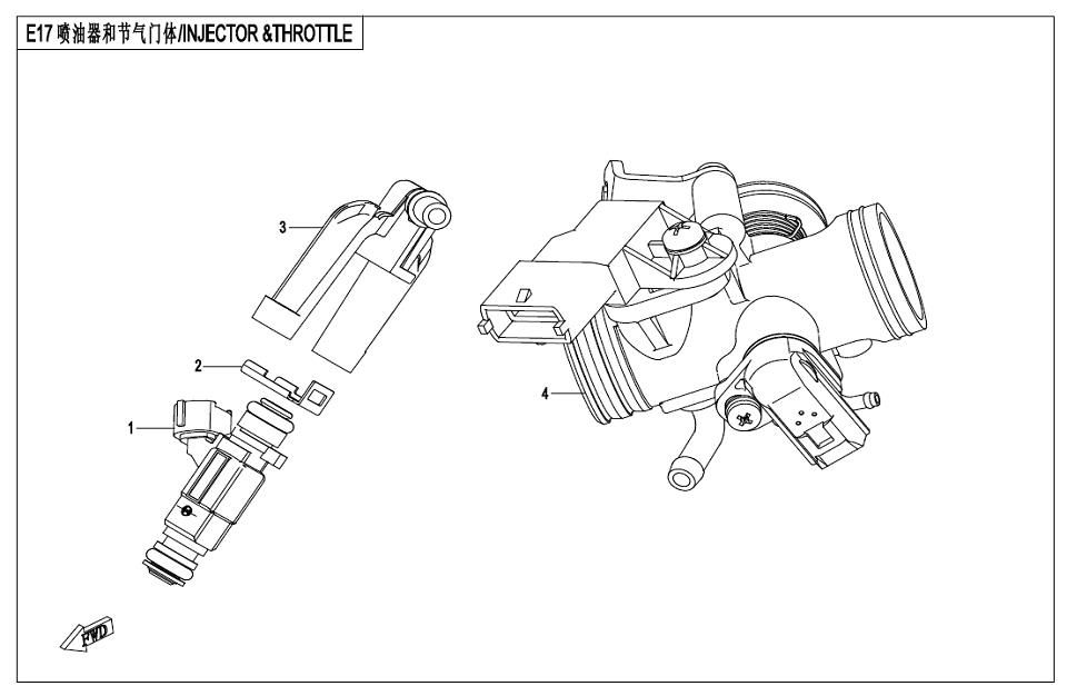 Picture of E17 - INJECTOR & THROTTLE 