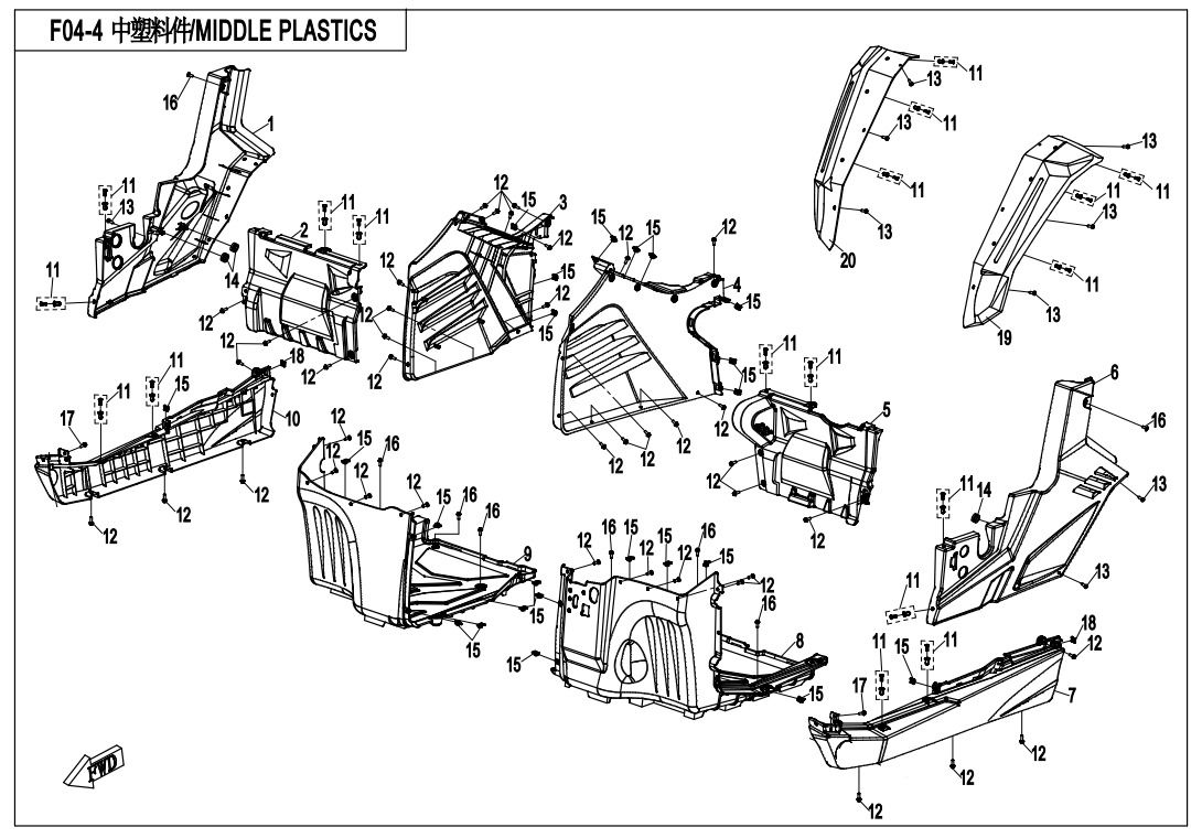 Picture of F04-4 - BOTTOM PLASTIC