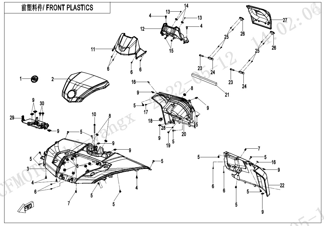 Picture of F04-2 - FRONT PLASTICS