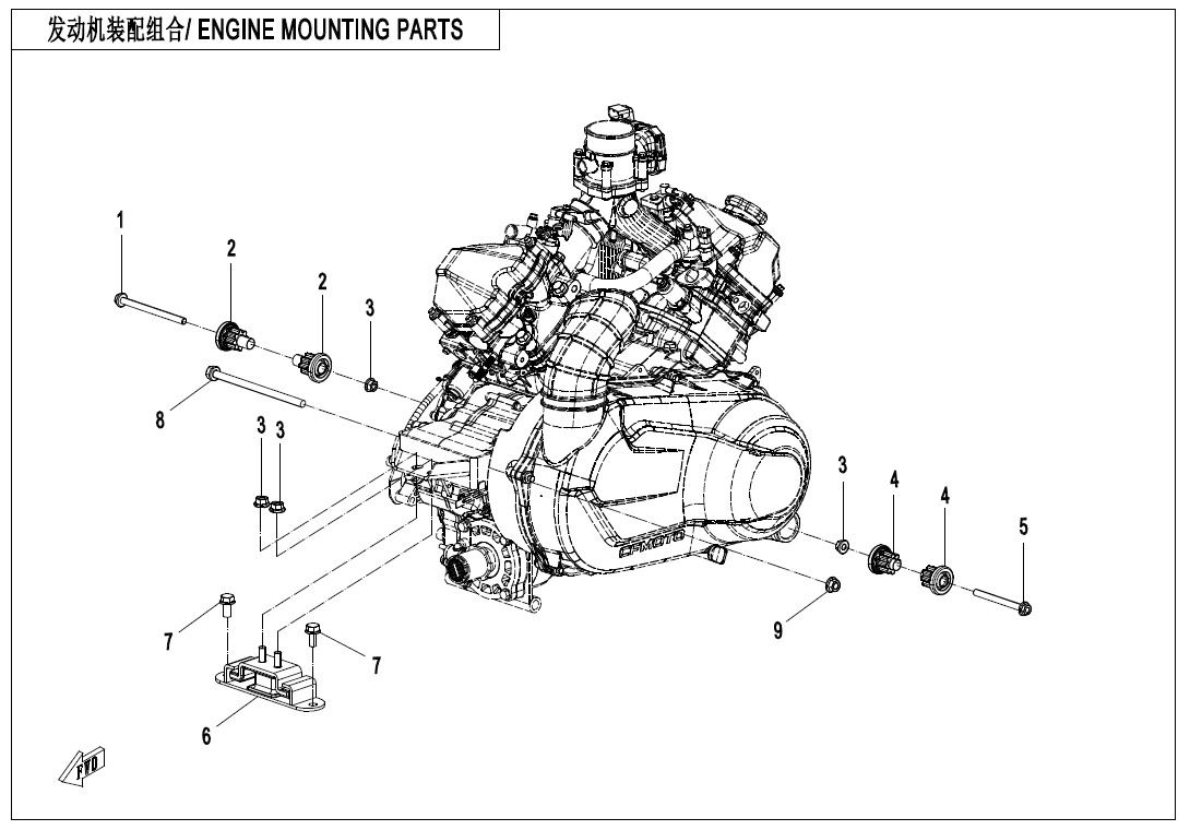 Picture of F00-1-ENGINE MOUNTING PARTS