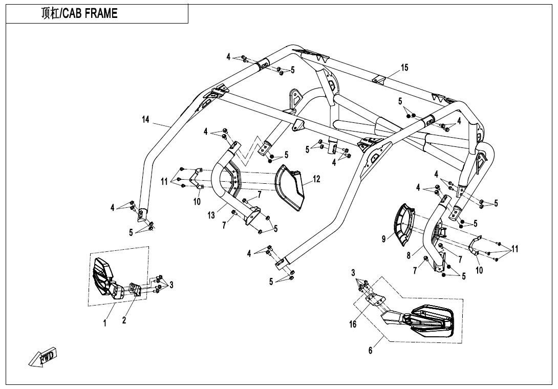 Picture of F23-CAB FRAME(FOR 3-POINT SEAT BELT)