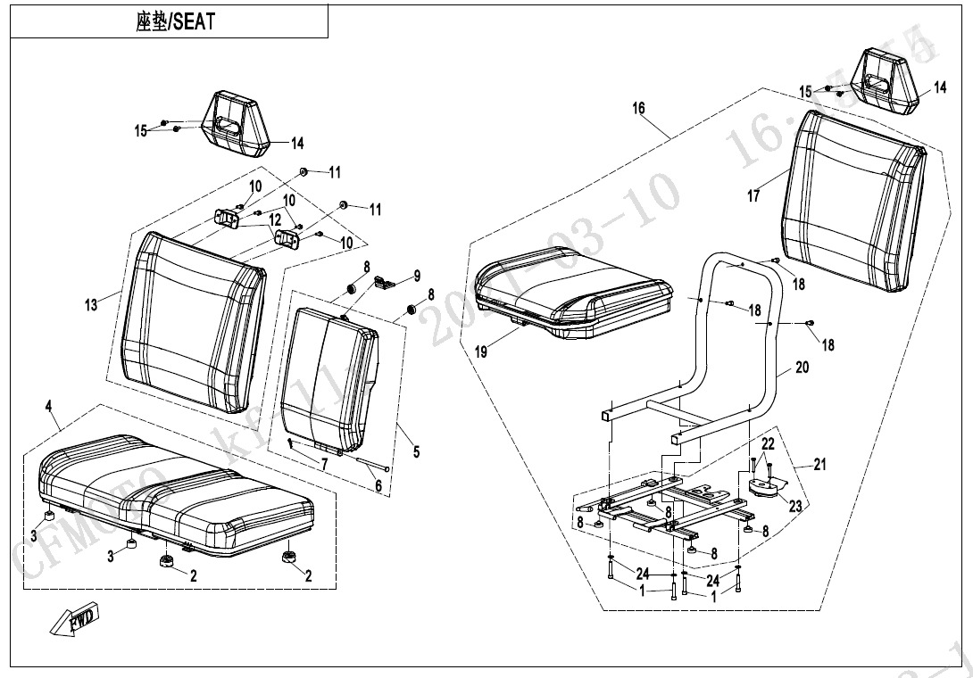 Picture of F13-A - SEAT(NON HEATING EQUIPMENT)