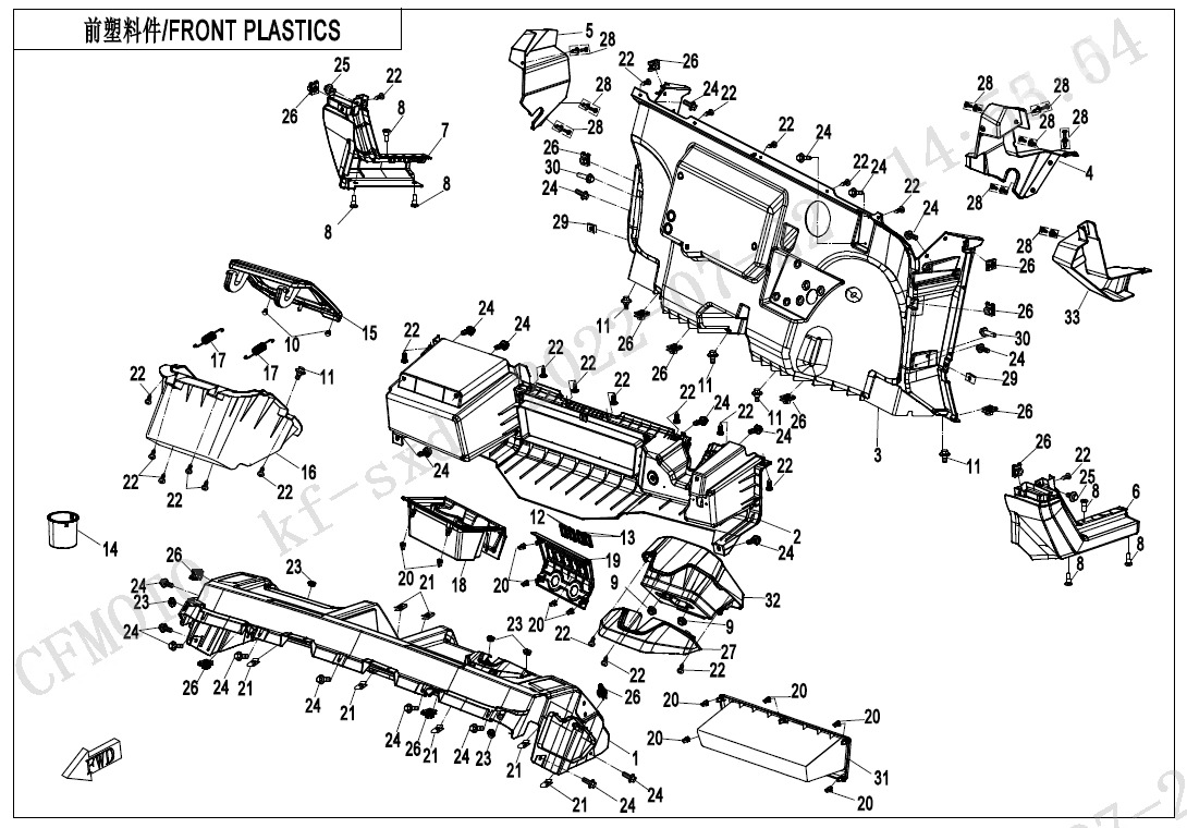 Picture of F04-2-B - FRONT PLASTICS(FOR TFT)