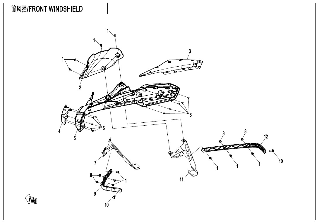 Picture of F80-1 - FRONT WINDSHIELD(OVERLAND)
