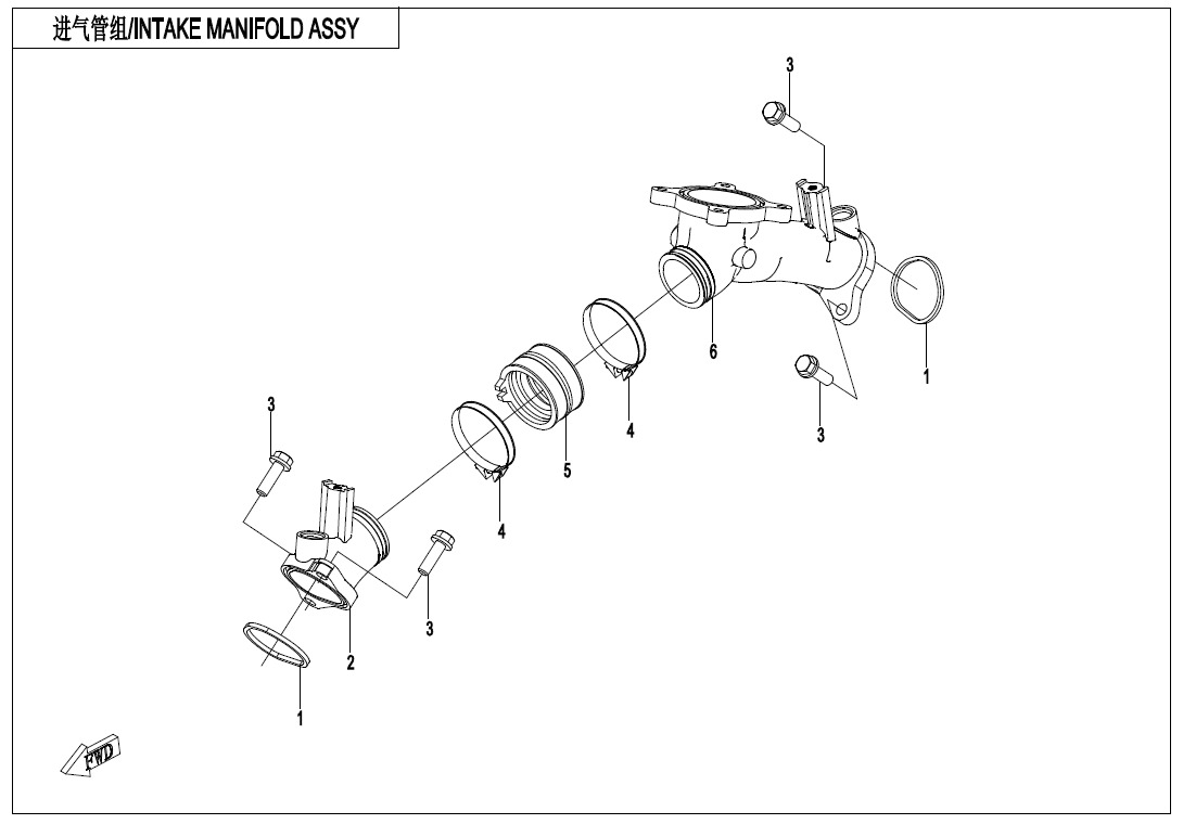 Picture of E02-5-B - INTAKE MANIFOLD ASSY(WHITOUT FUEL VAPORIZATION SYSTEM)