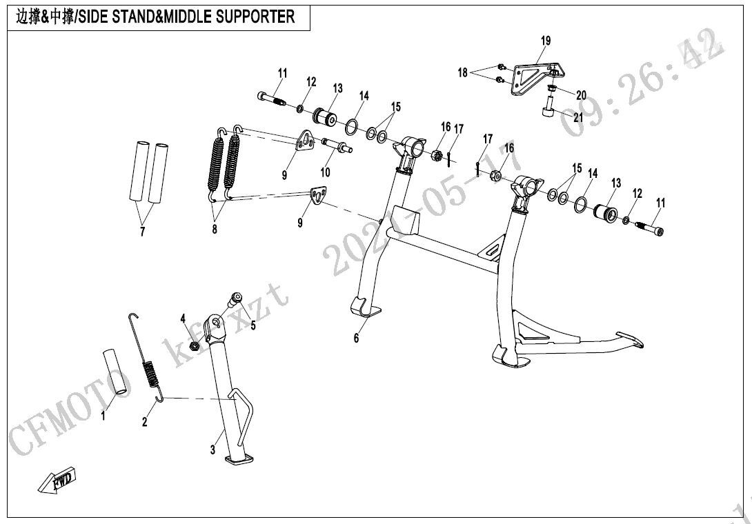 SIDE STAND & MIDDLE SUPPORTER