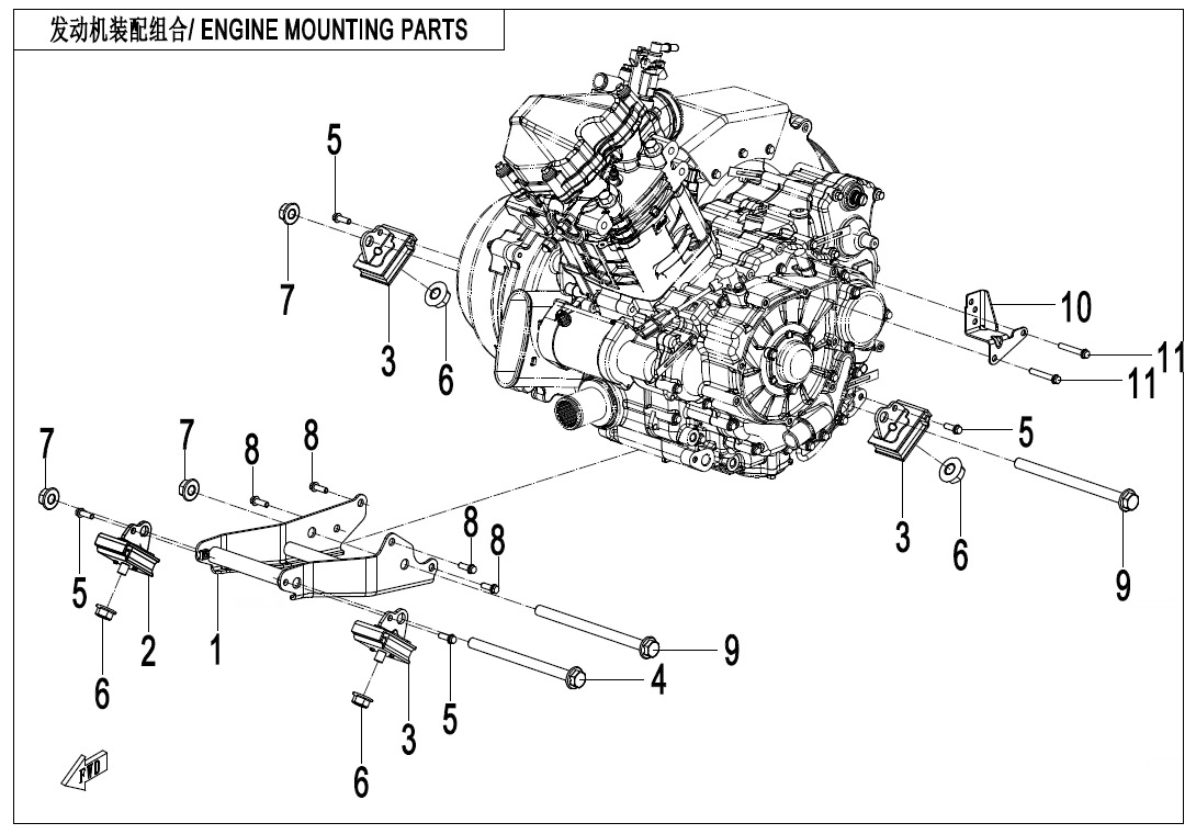 Picture of F00-1 - ENGINE MOUNTING PARTS