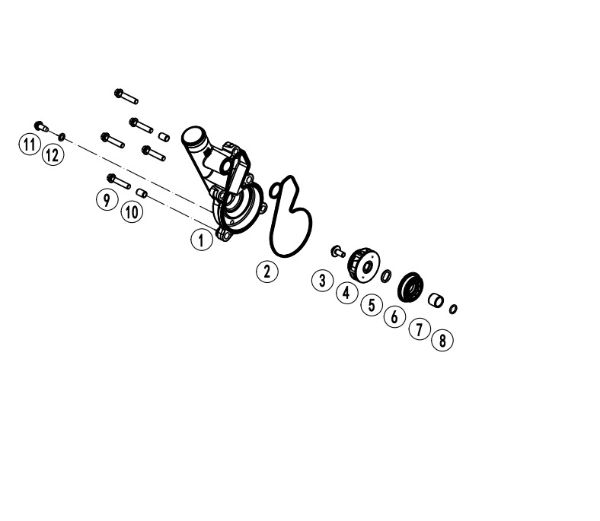 CFMOTO. E08 Water Pump Cover , Sherco