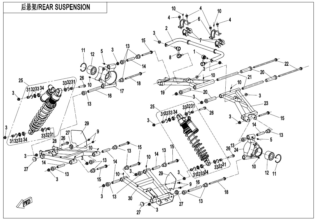 Picture of F06-B-V3 - REAR SUSPENSION(OIL SHOCK ABSORBER)