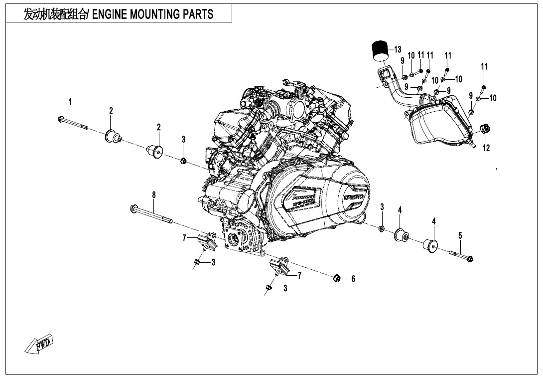 Picture of F00-1 - ENGINE MOUNTING PARTS