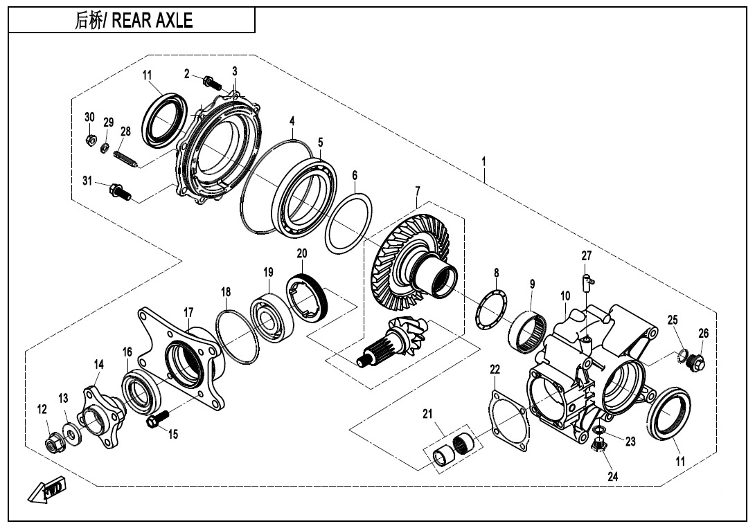 Picture of F33-V2 - REAR AXLE