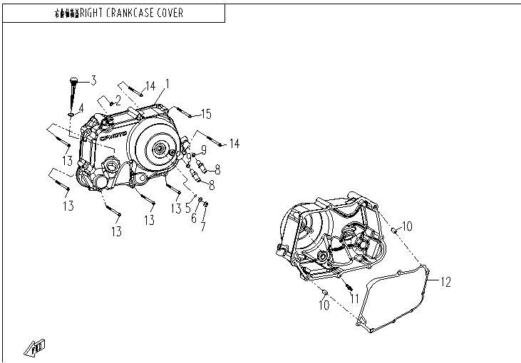 Picture of E01-3-RIGHT CRANKCASE COVER