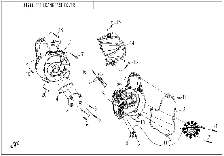 Picture of E01-2-LEFT CRANKCASE COVER