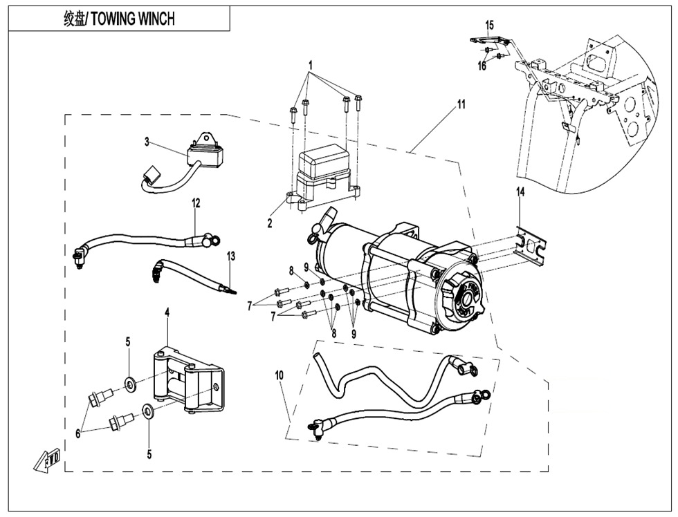 Picture of F15-2-B - TOWING WINCH(NYLON ROPE)
