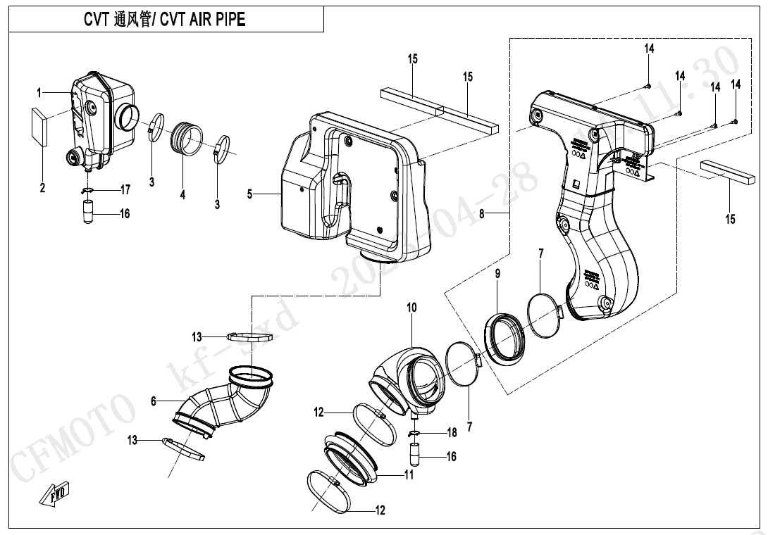 Picture of F00-2-V3 - CVT AIR PIPE