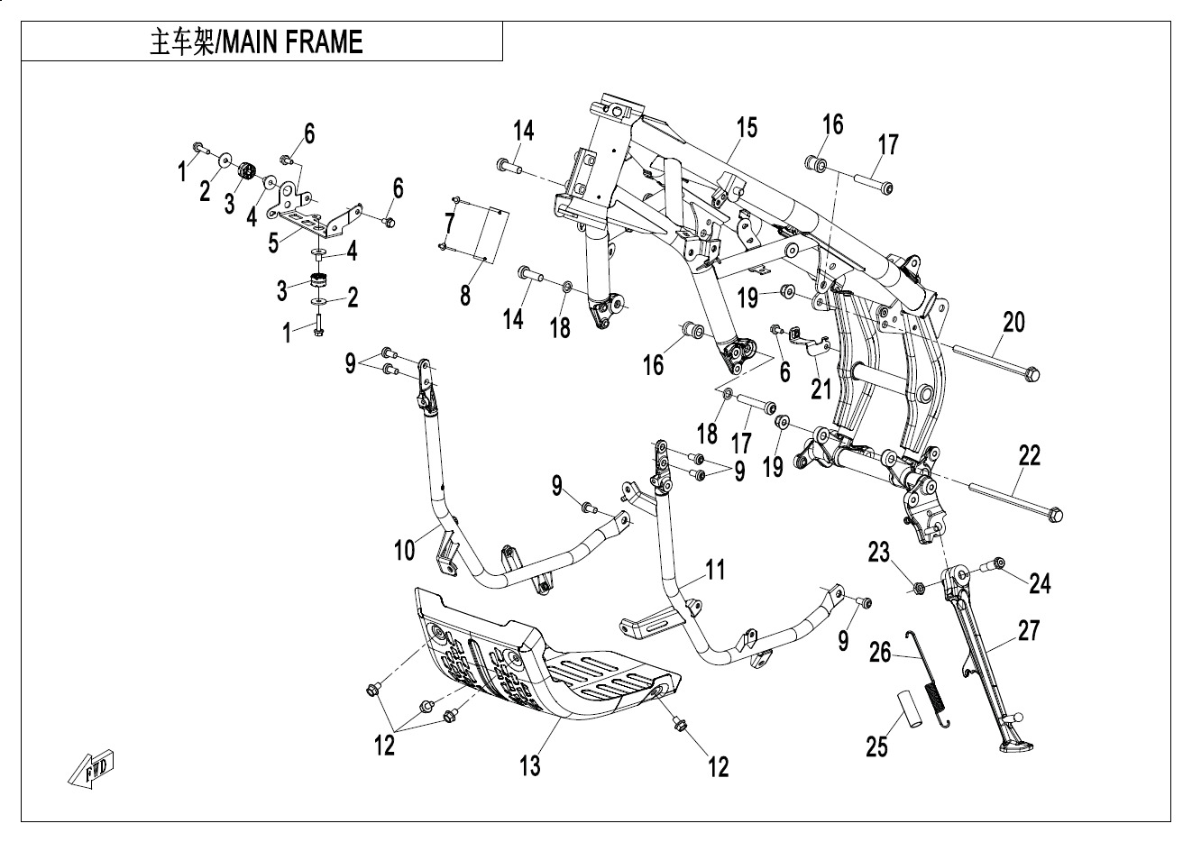 Picture of F03-2-A - MAIN FRAME (LOW FENDER)