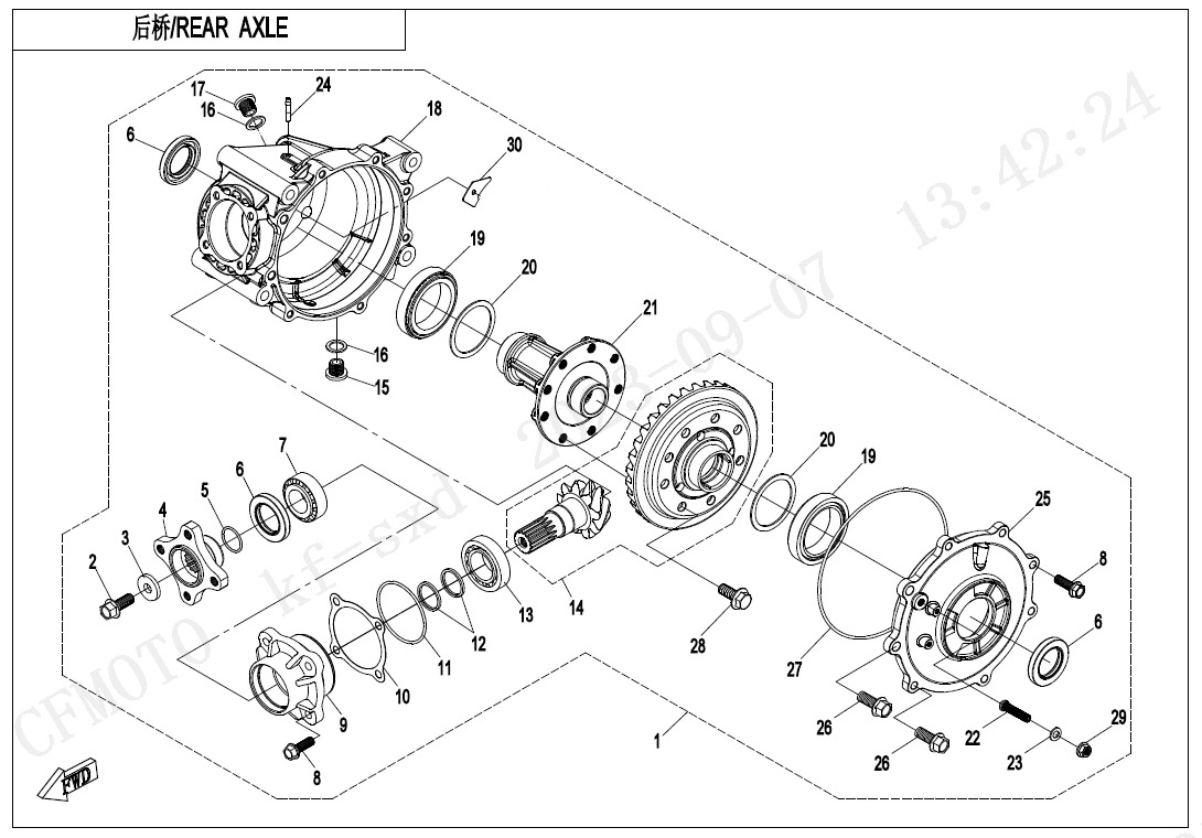 Picture of F33-B - REAR AXLE(NO DIFFERENTIAL)
