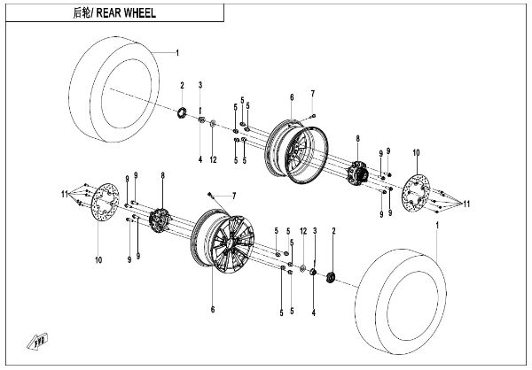 CFMOTO. F11 - Rear Wheel - , Sherco