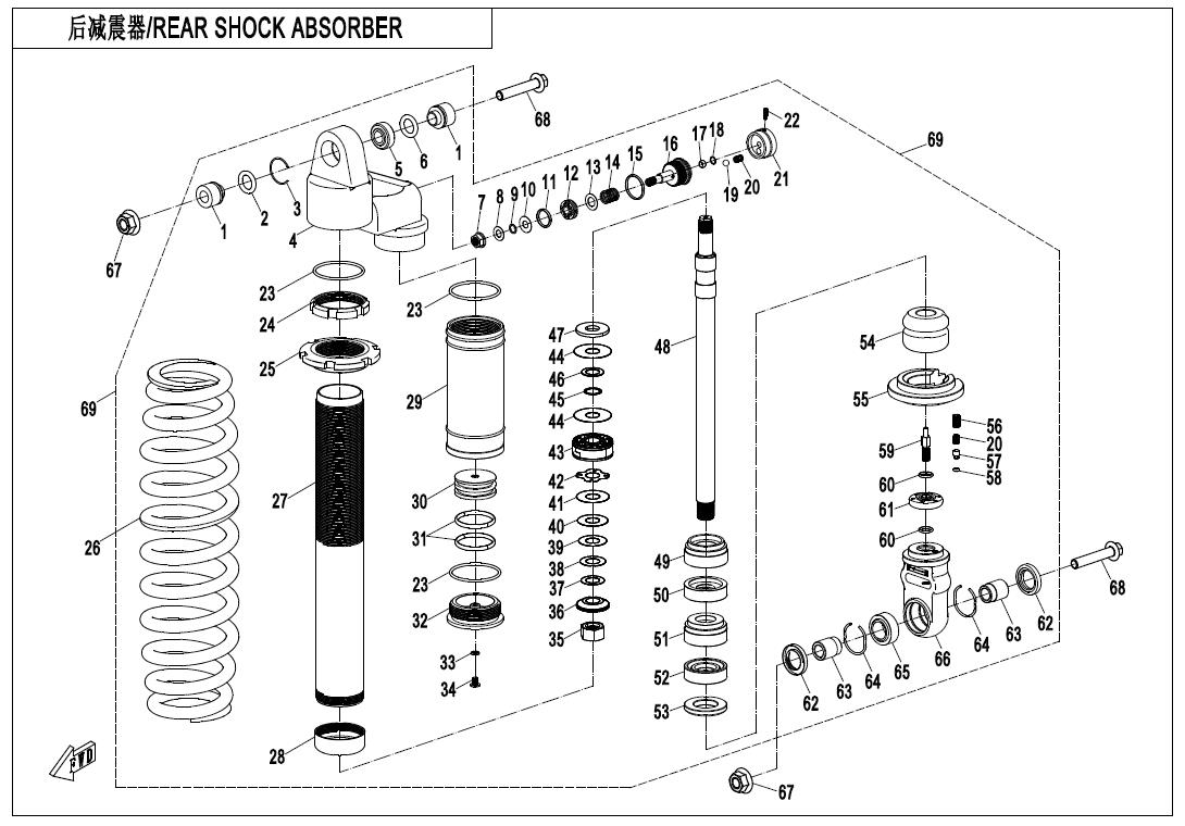 Picture of F06-2-C-V2 - REAR SHOCK ABSORBER(GAS,RUSSIA)