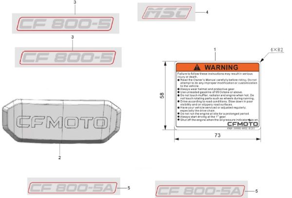 CFMOTO. F19-1 - Label - , Sherco