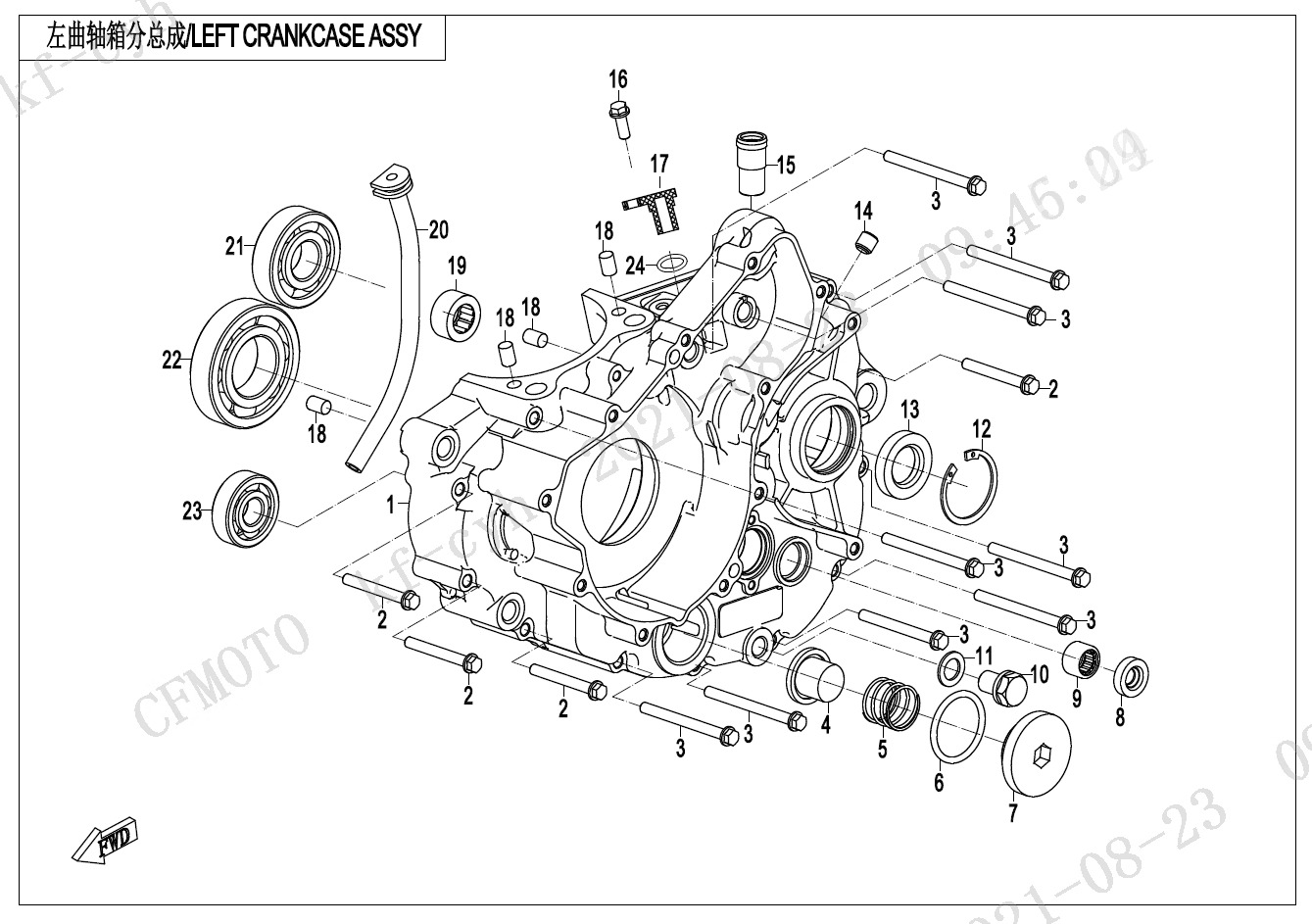 Picture of E01-2 - LEFT CRANKCASE