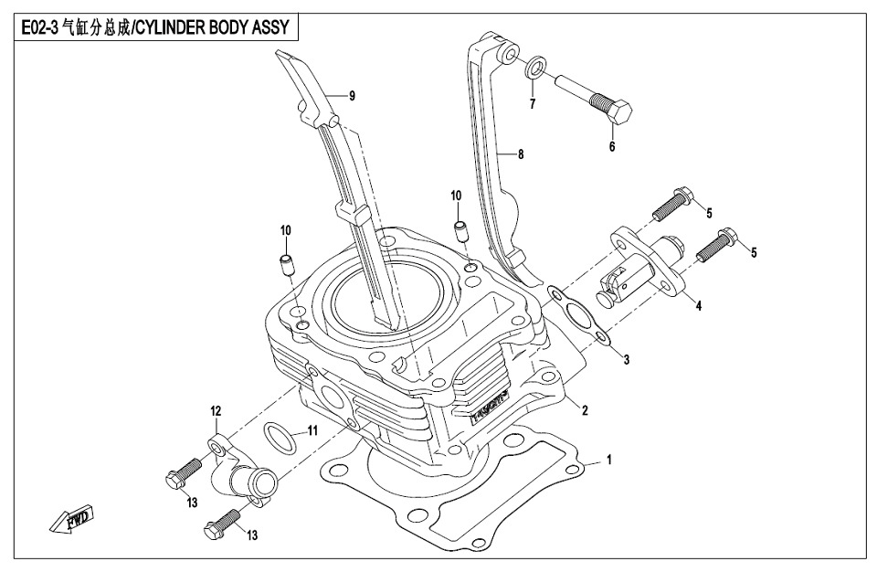 Picture of E02-3 - CYLINDER BODY ASSY