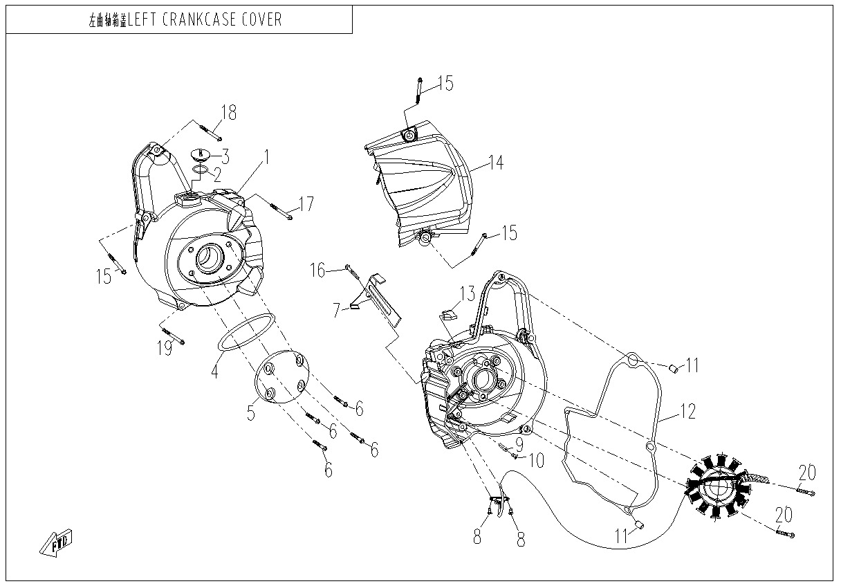 Picture of E01-2 - LEFT CRANKCASE COVER