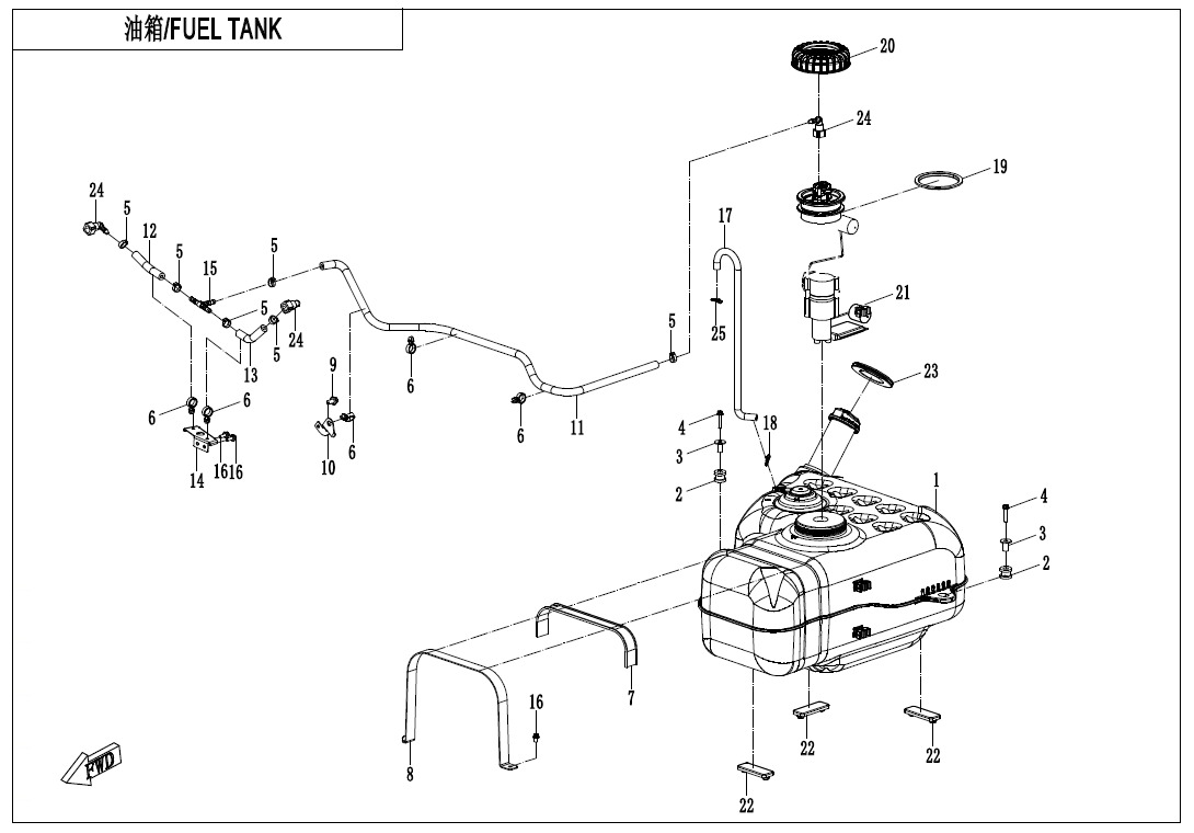 Picture of F12-B - FUEL TANK(FOR NON FUEL EVAPORATION SYSTEM)