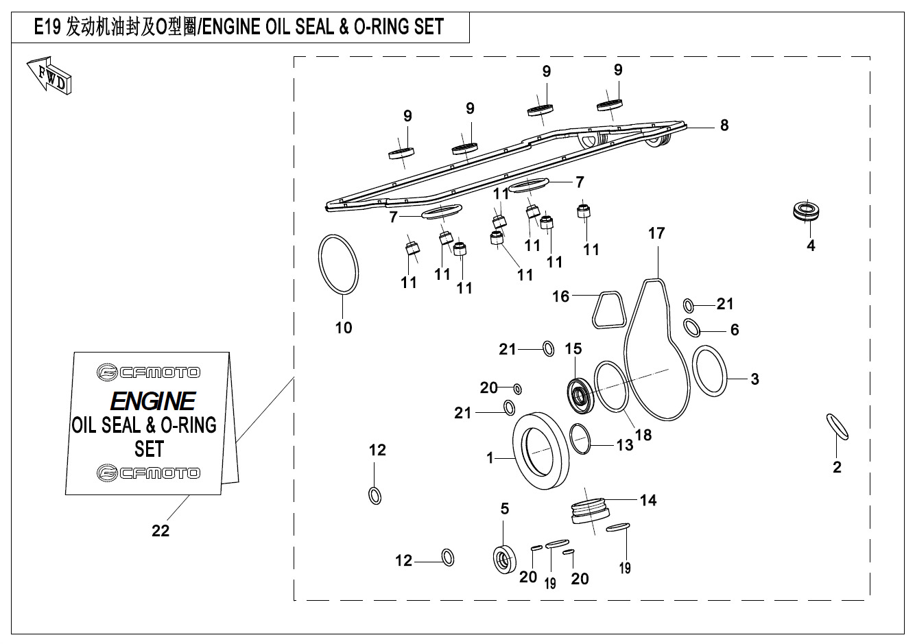 Picture of E19 - ENGINE OIL SEAL @^ O-RING SET