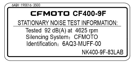 Picture of F19-4 - NOISE LABEL(AUSTRALIA)