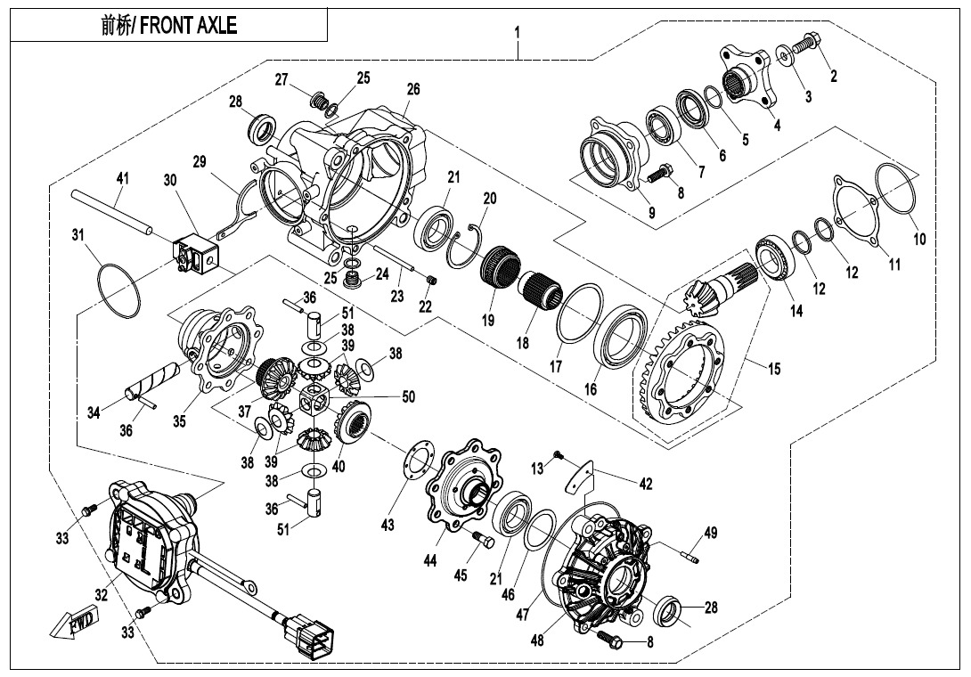 Picture of F31 - FRONT AXLE