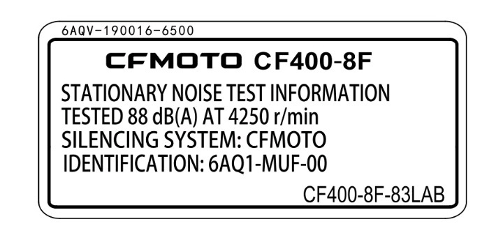 Picture of F19-3 - NOISE LABEL(AUSTRALIA)
