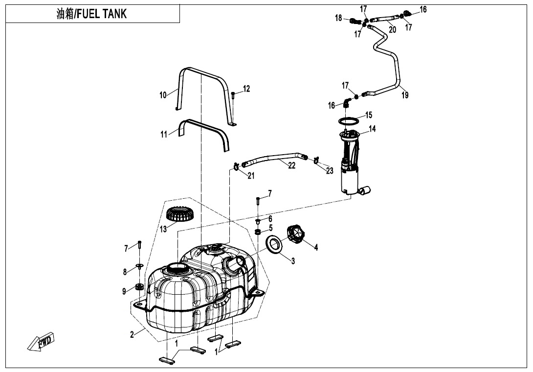 Picture of F12-B - FUEL TANK(FOR NON FUEL EVAPORATION SYSTEM)