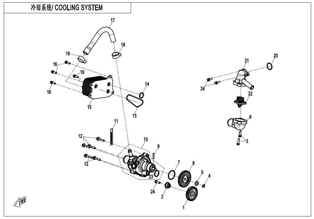 Picture of E08-B - COOLING SYSTEM(HIGHLAND_HEAT)