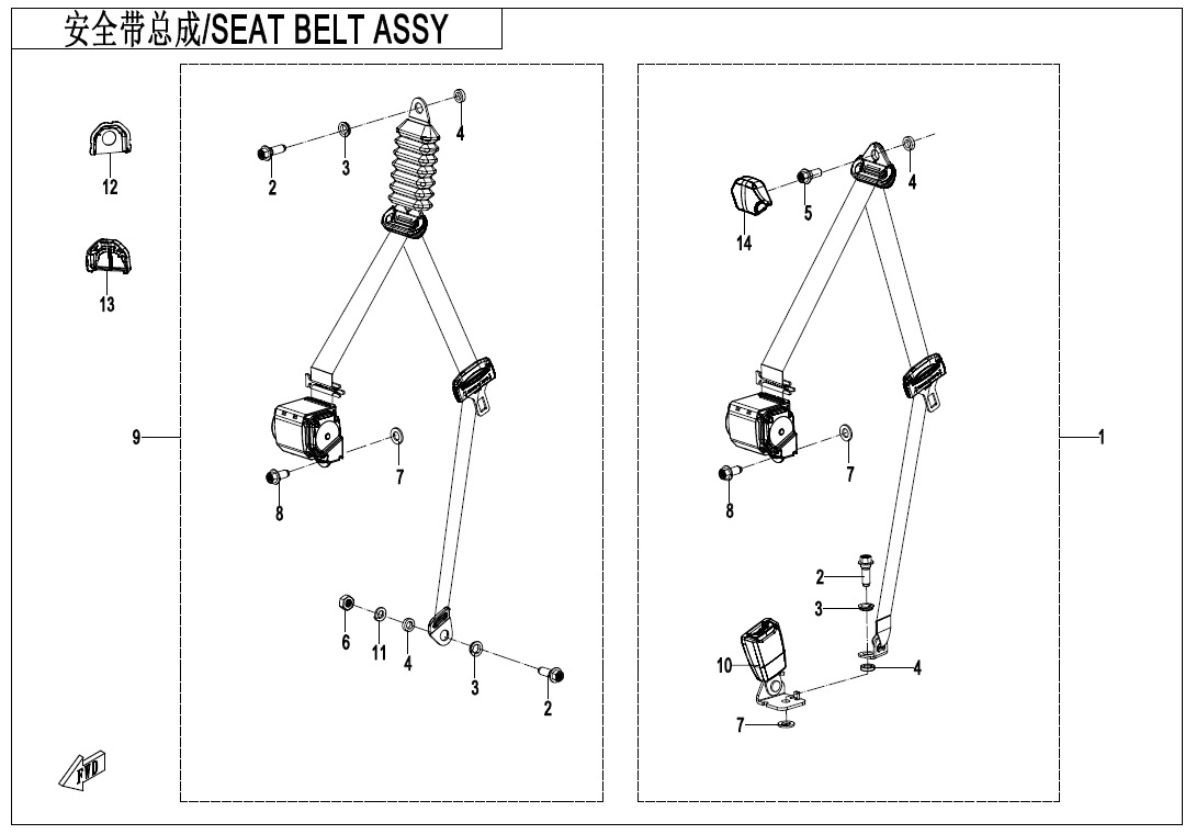 Picture of F34-4 - SEAT BELT ASSY(BACK SEAT)