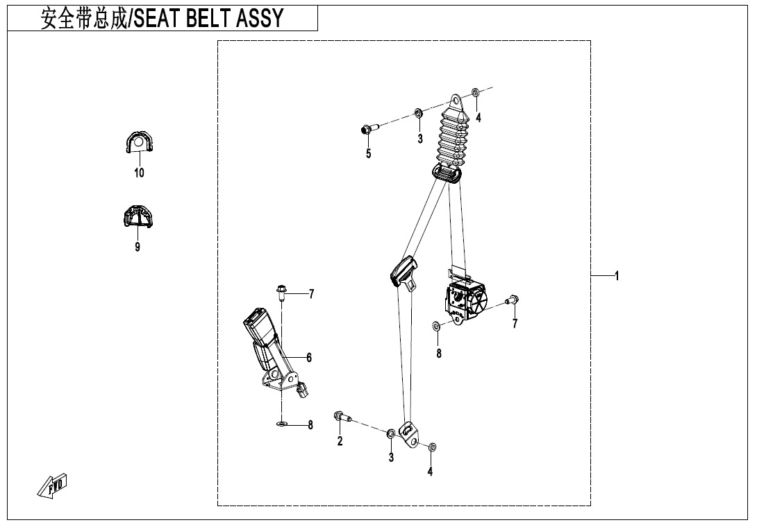 Picture of F34-1 - SEAT BELT ASSY(FRONT SEAT)