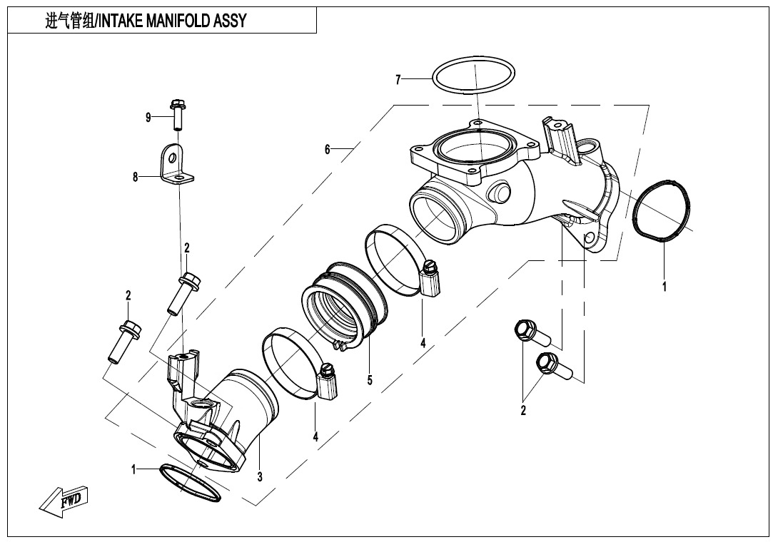 Picture of E02-5-A-V2 - INTAKE MANIFOLD ASSY(WITHOUT FUEL DESORPTION PORT)