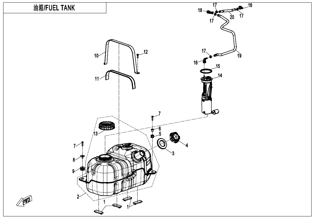 Picture of F12-A - FUEL TANK(FOR FUEL EVAPORATION SYSTEM)